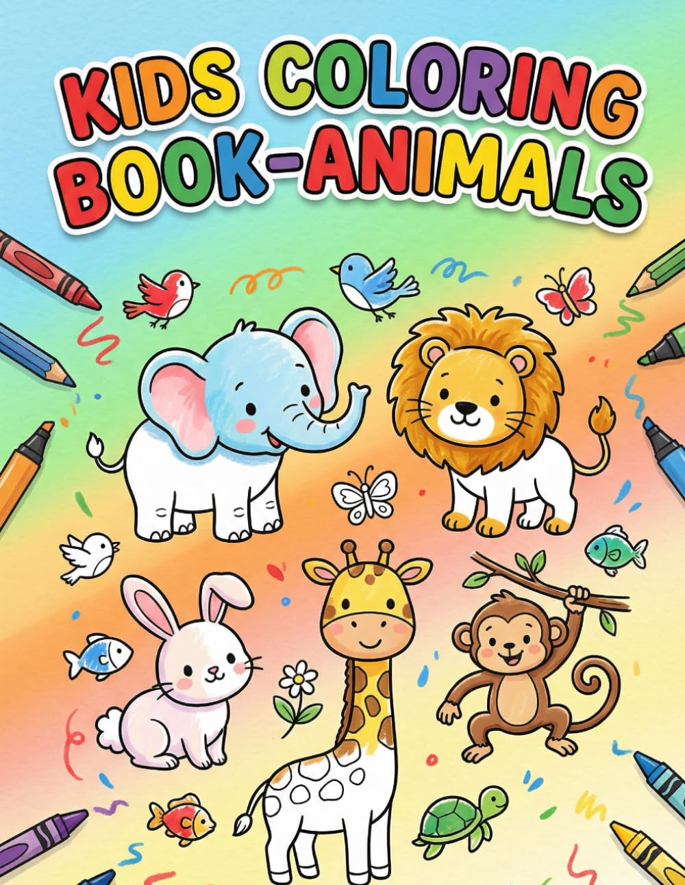 Cute Animals Coloring Book for Kids Ages 3–6
