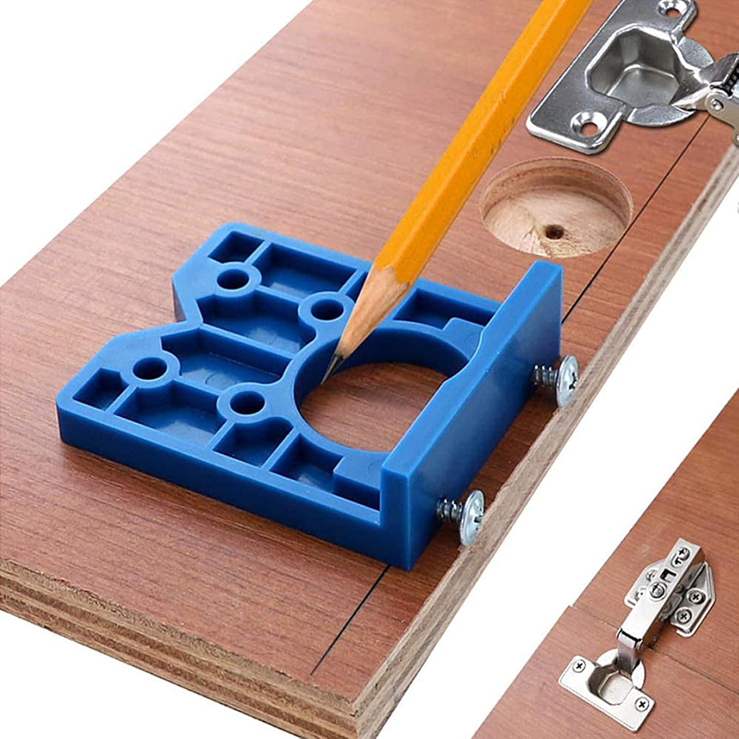 Treki Guía de Broca de Perforación de Bisagra 35mm Brocas de Plantilla de Bisagra Forstner para Bisagras de Gabinete Placas de Montaje Carpintería Bricolaje Muebles de Ventana