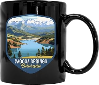 R and R Imports Pagosa Springs Colorado Design B Souvenir 12 oz Ceramic Coffee Mug Black Single