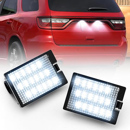 Luces LED para matrícula, compatible con Dodge Durango 2014-2020, repuesto de montaje de luz de matrícula