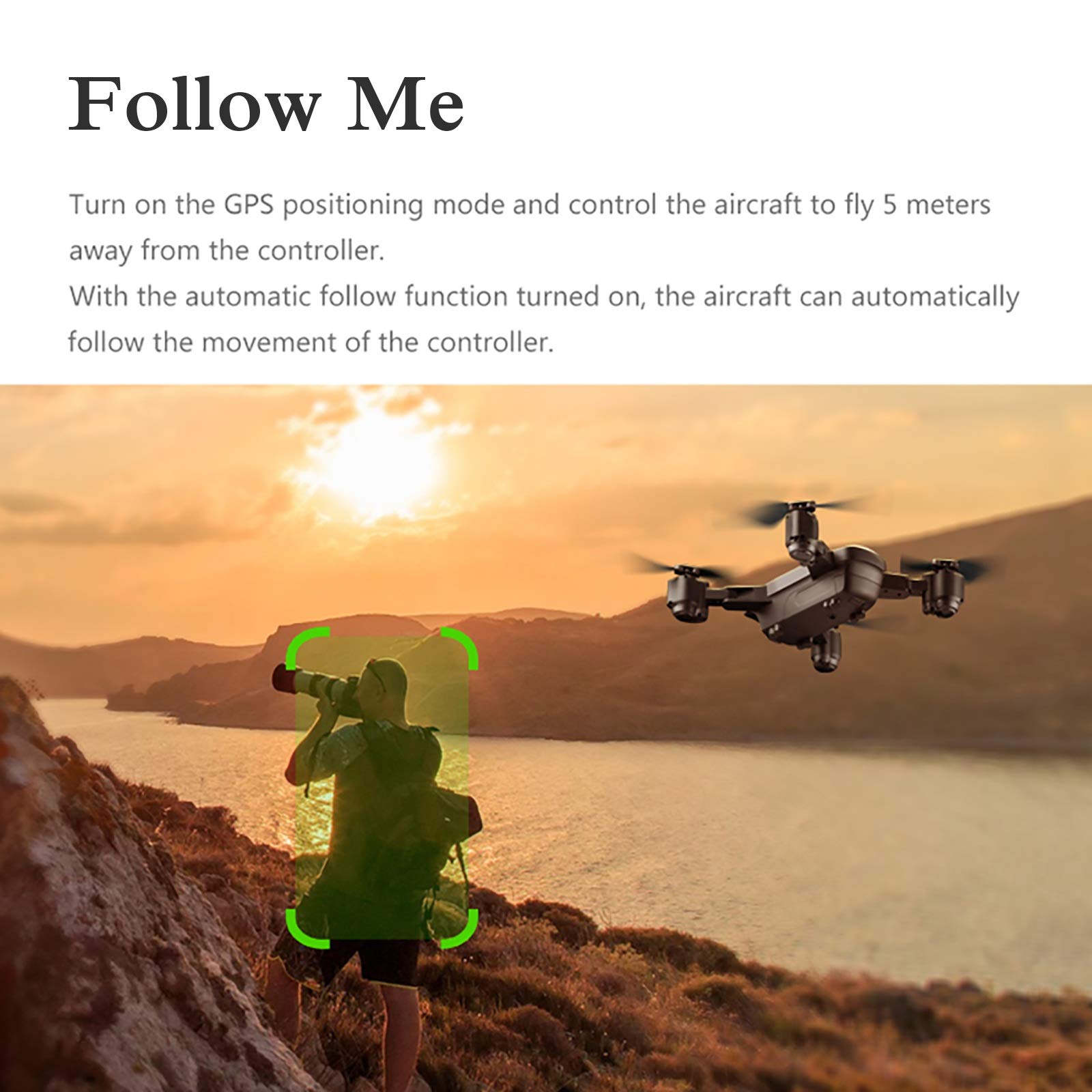 Mini GPS Droni con Fotocamera HD 1080p, 5G WiFi FPV Video Live Video RC Quadcopter, seguimi, Ritorno Automatico GPS, Doppia Batteria, Il miglior Regalo per Adulti e Bambini