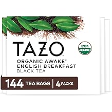TAZO Organic Awake English Breakfast Black Tea Bags, 144 Total | Organic Awake English Breakfast Black Tea Bags, (36ct - Pack of 4) blended with Darjeeling tea for a smooth, strong flavor