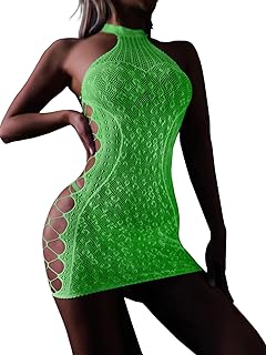 Sexy Lingerie for Women Mesh Lingerie Backless Fishnet Minin Dress Glow in The Dark