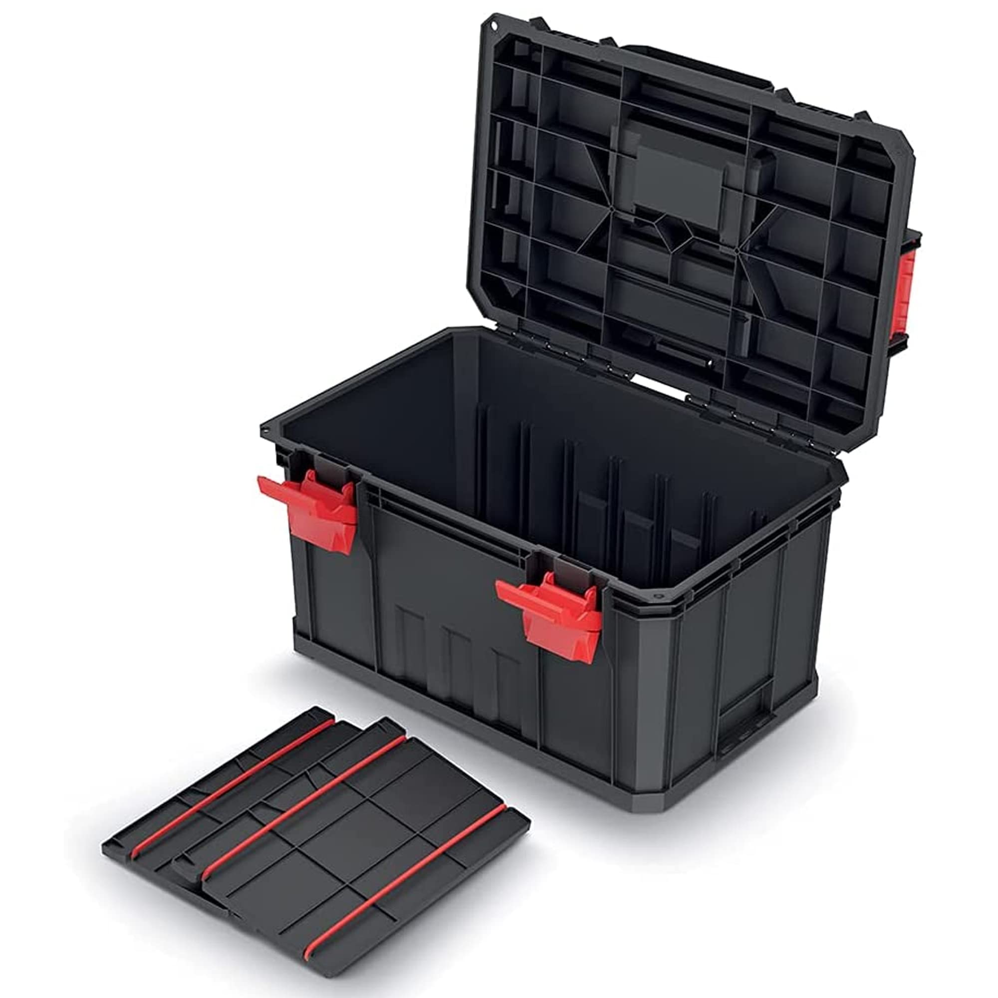 Kistenberg Werkzeugkiste Werkzeugkoffer Werkzeugkasten Werkstattkiste Werkzeugbox mit 2x Trennwänden, Tragfähigkeit von 50 kg, Kunststoff, Modular Solution 530 x 355 x 310 mm