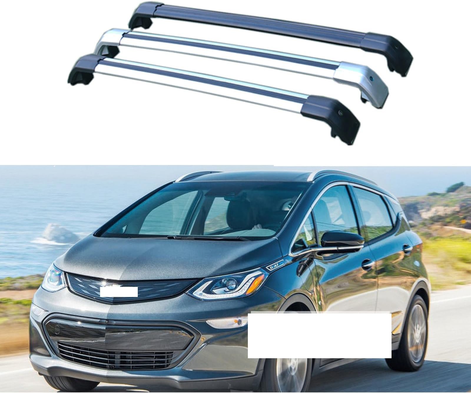 For CHEVROLET BOLT EV BOLT [2016-2020] Aluminum Alloy Side Bars Cross Rails Roof Rack Luggage