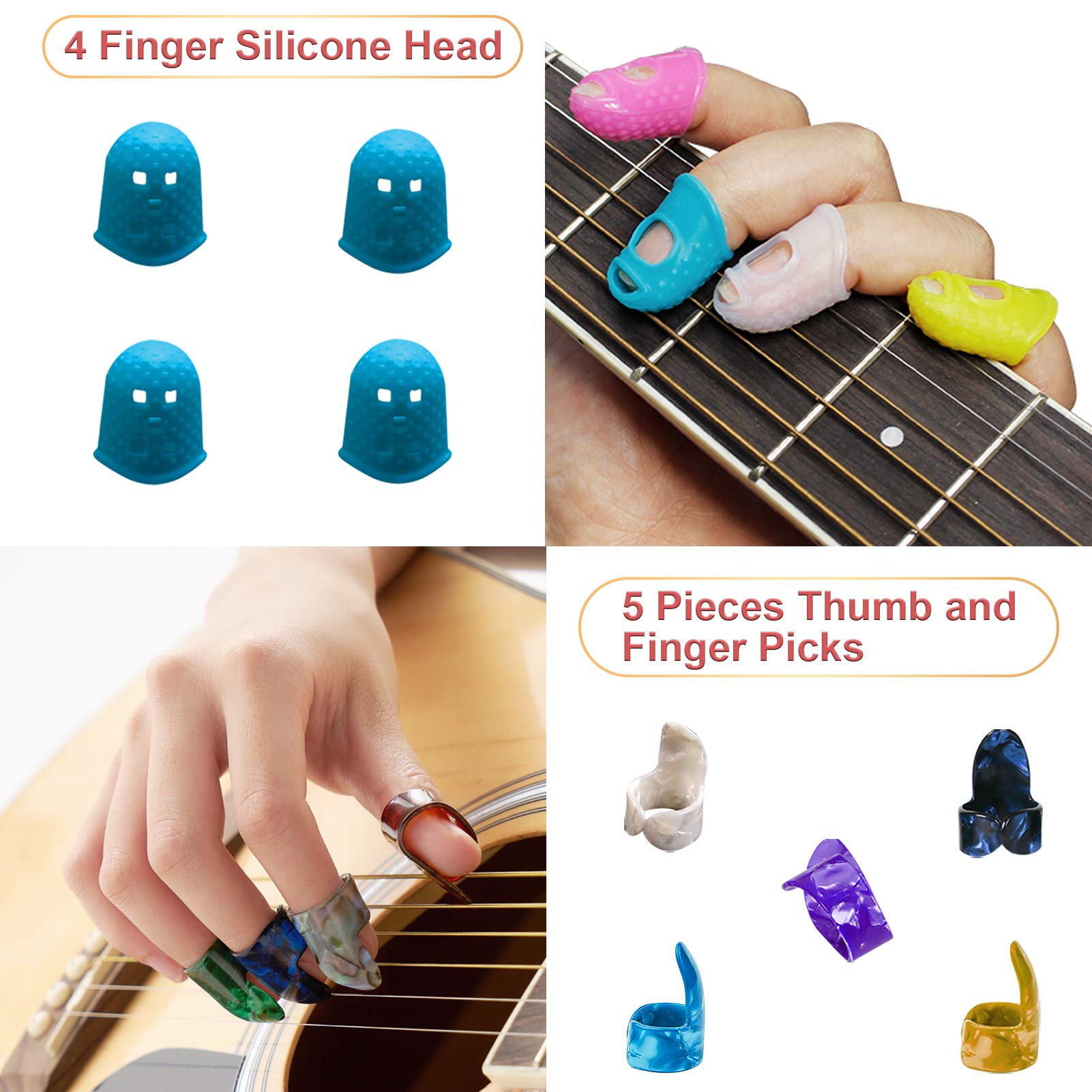TTCR-II 78 Pz Accessori per Chitarra Acustica Elettrica con Accordatore Chitarra, Capo guitar, Corde guitar, Plettri, Porta, Avvolgitore, Perni Ponte Sella e Dado