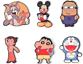 GKD Wooden Fridge Magnet Set – Pack of 6 | Cartoon Fridge Magnets – Fun Refrigerator Magnets Featuring Popular Characters – Cute & Durable Fridge Decor for Kids & Adults Cartoons