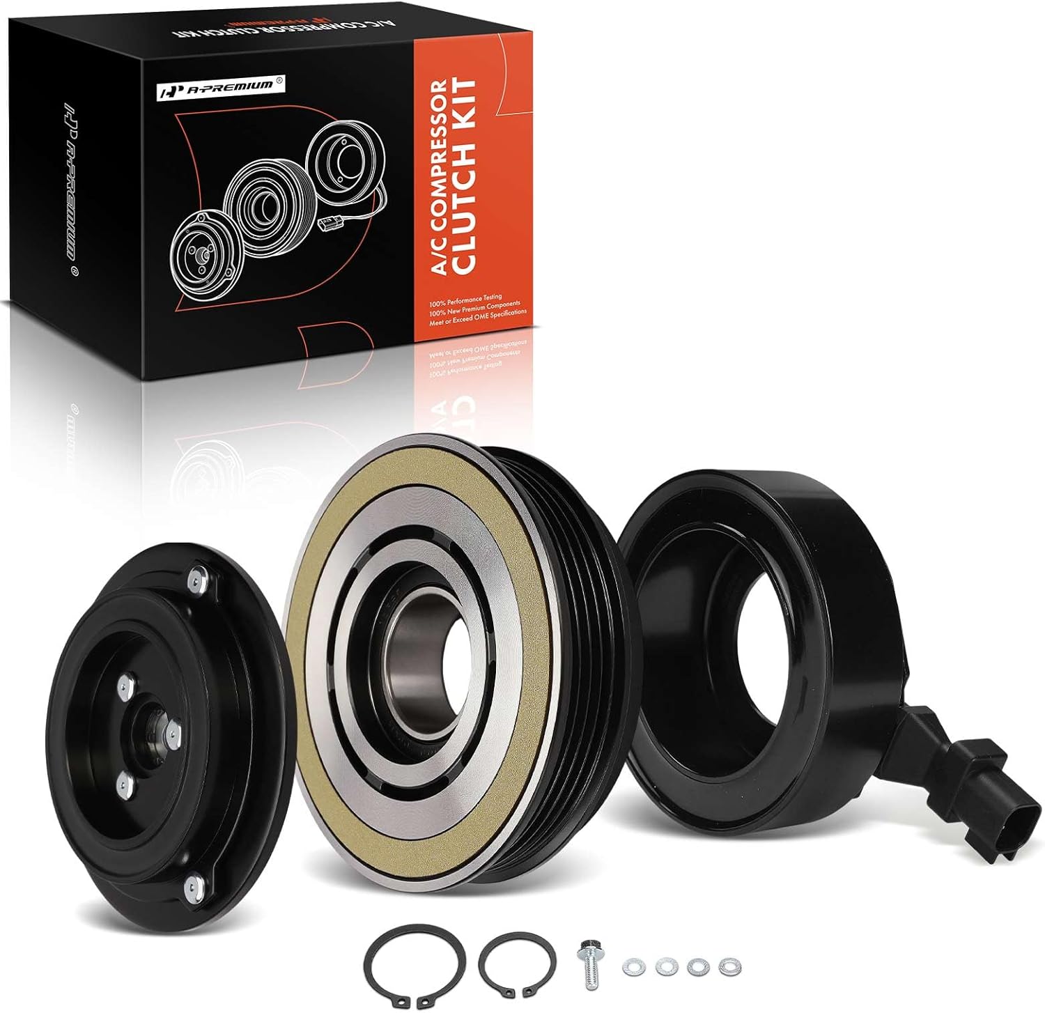 A-Premium Air Conditioner AC Compressor Clutch Kit Compatible with Ford Escape 2017-2019 2.5L, Focus 2013-2015 2.0L, Focus 2016-2018 2.0L 2.3L