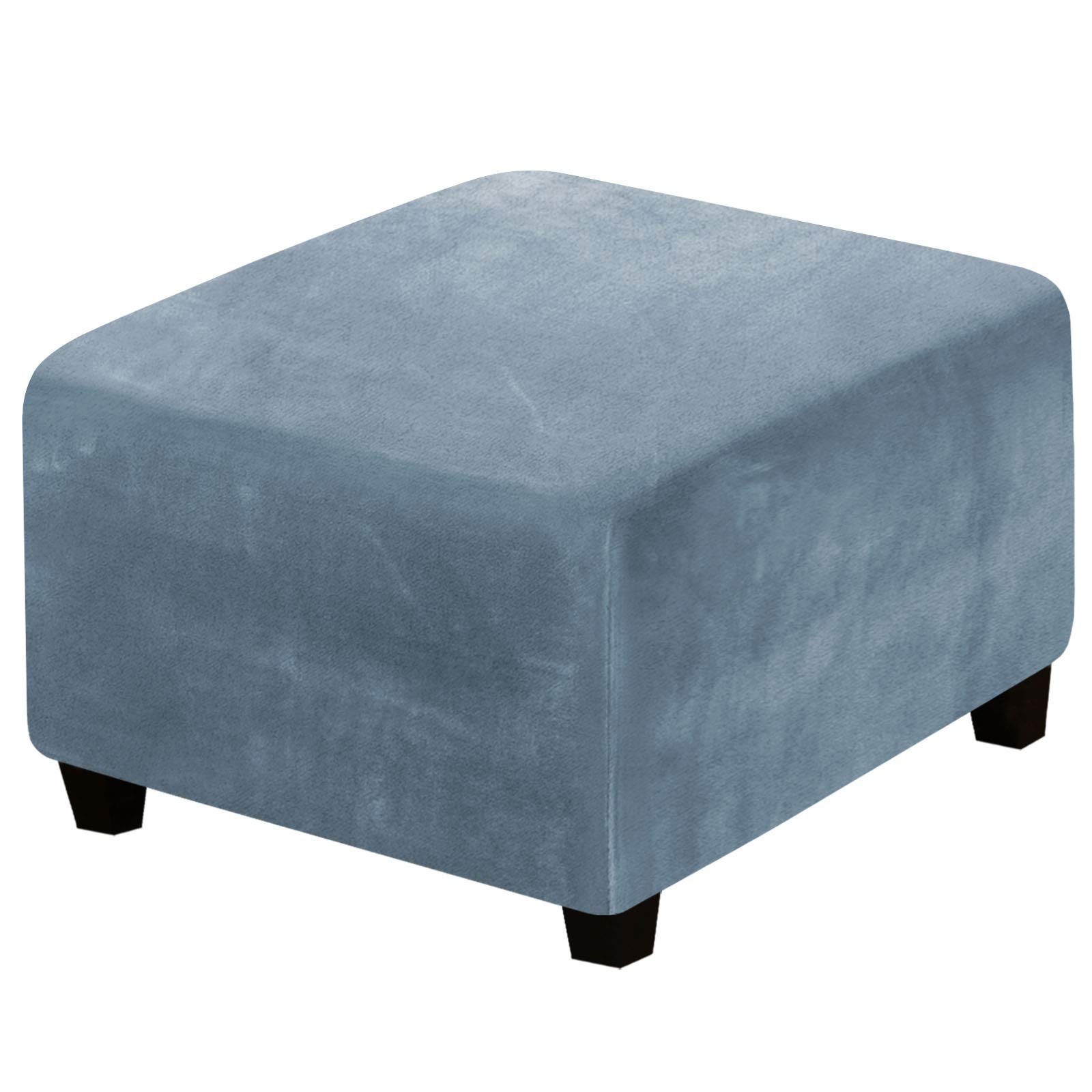 H.VERSAILTEX Square Ottoman Covers Ottoman Slipcover Square Footstool Protector Covers Storage Stool Ottoman Covers Stretch with Elastic Bottom,