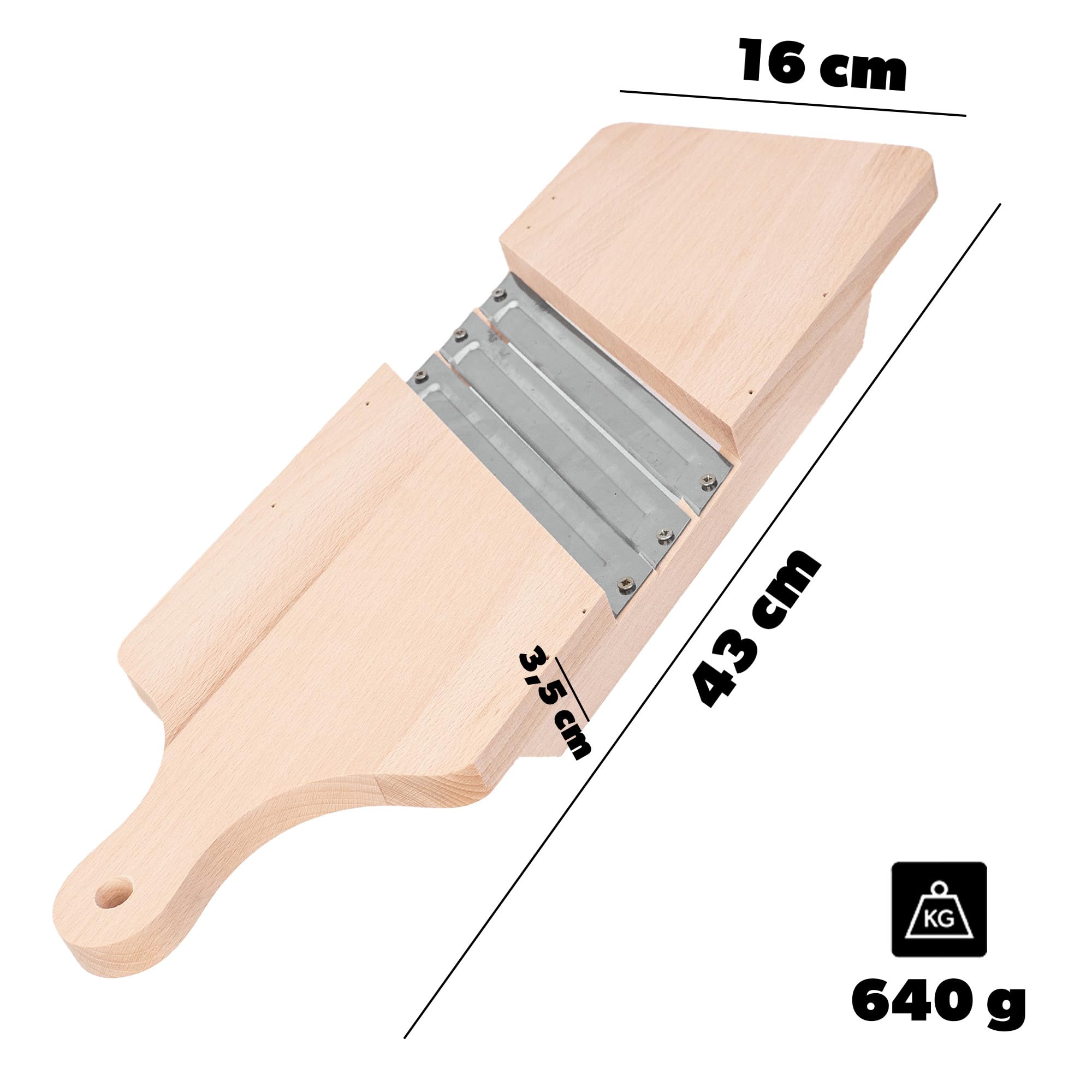 KERAZO 4-delige groenteschaafset van beukenhout, incl. stamper