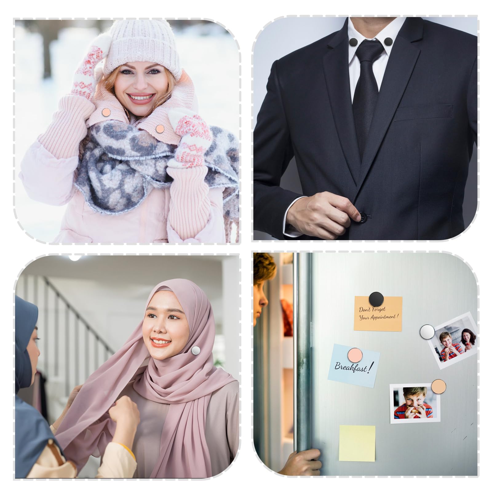 JDCMEI 10 Spille Magnetiche per Donne - Hijab Pin Multiuso per Sciarpe e Vestiti - Spille Colorate