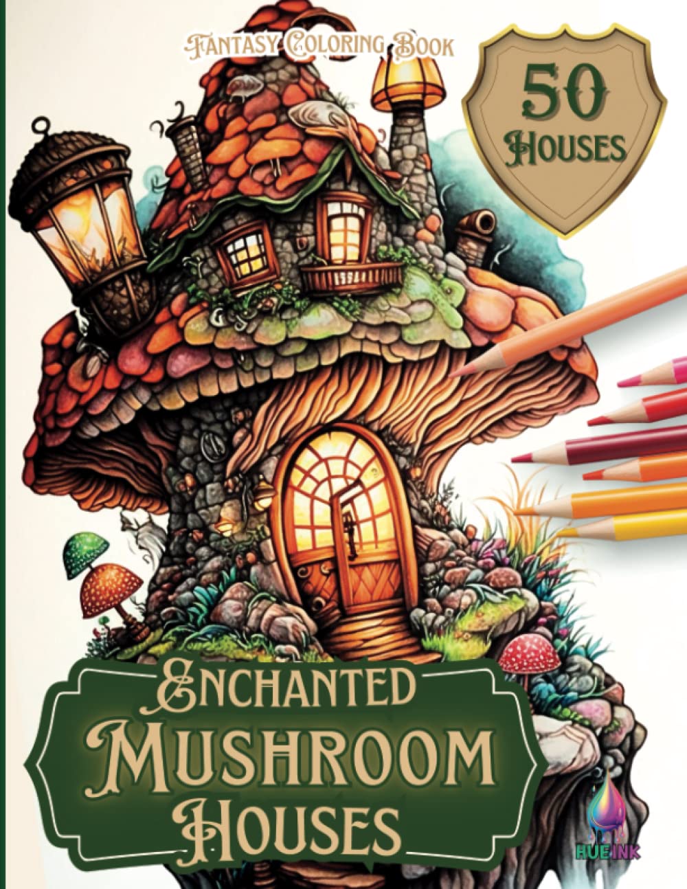 Amazon | Enchanted Mushroom Houses Coloring Book for Adults: 50 Fantasy ...
