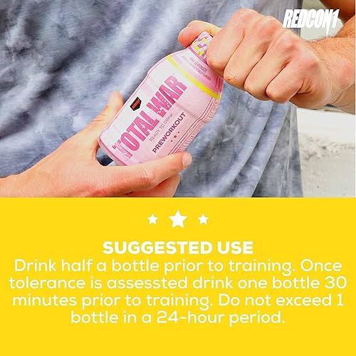 Miniatura 4 de REDCON1 Total War Listo para Beber Antes del Entrenamiento - Fórmula RTD Apto para Dieta Cetogénica y Potenciador de Resistencia - Bebida de