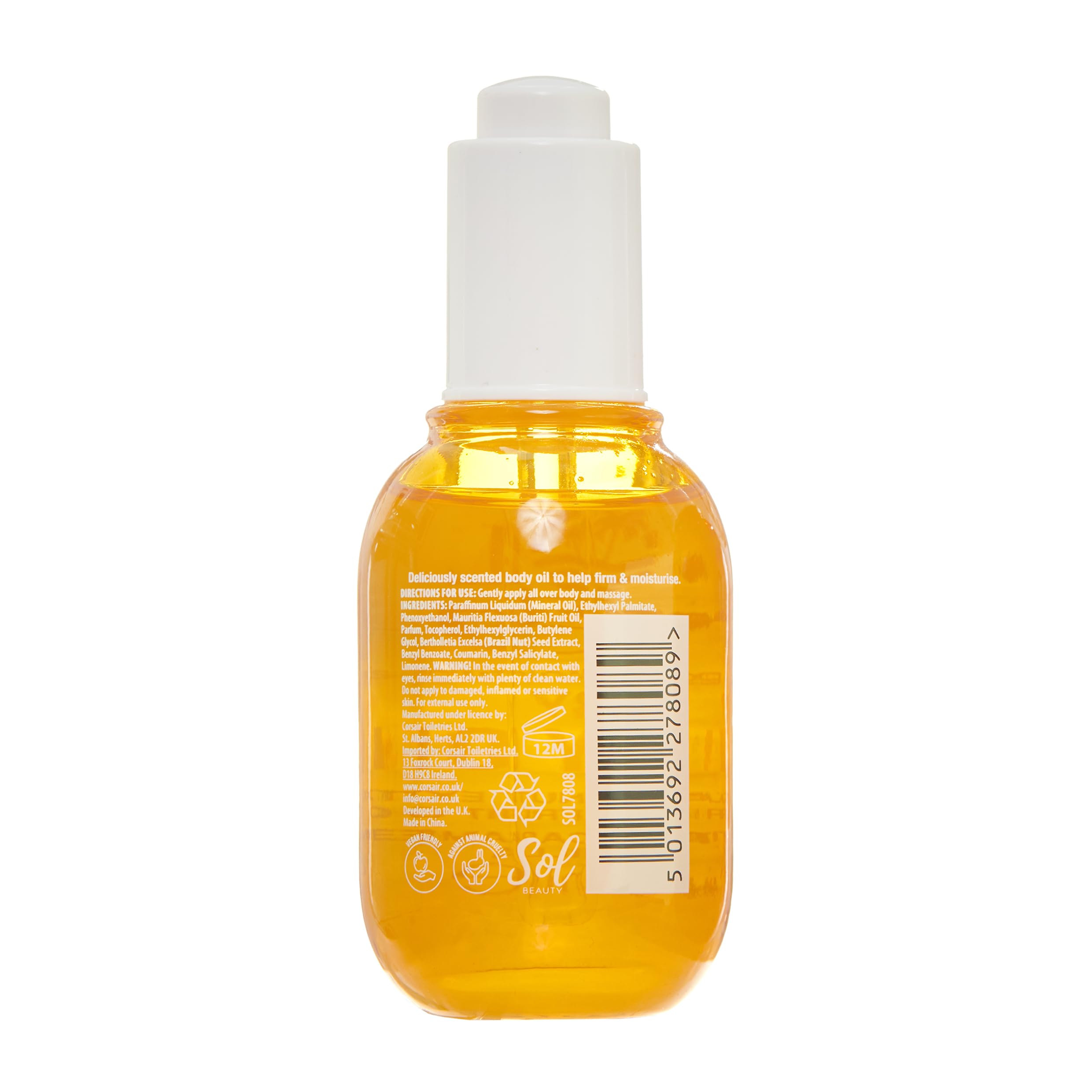 Sol Beauty Dry Body Oil Caramel Vanilla Scent with Brazil Nut Extract and Buriti Fruit Oil, Helps Firm and Moisture Skin - Image 2