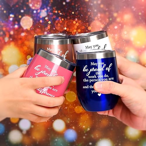 Miniatura 4 de Lifecapido Regalos de agradecimiento, paquete de 6 vasos de vino aislados con llavero, regalos de agradecimiento, regalos inspiradores para