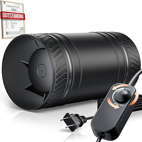 Ventilador de conducto en línea de 4 pulgadas con controlador de velocidad, ventiladores en línea mejorados, ventilador de conducto de escape de
