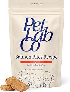 PetLab Co. Salmon Bites for Dogs – Rich in Beneficial Fatty Acids, Vitamins & Minerals - Premium Salmon Dog Treats Your Pup Will Drool Over - Carefully Selected Ingredients – Delicious Reward