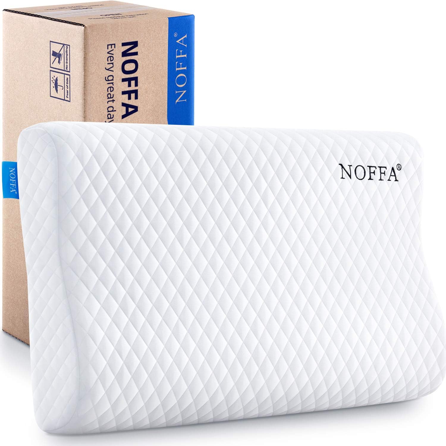 Soft & Bouncy Orthopedic Pillow, Ergonomic Special Foam Pillow, Contour Cervical Pillow, Deep Sleep Bed Pillow for Neck Support - Washable Cover 55 x 34 cm