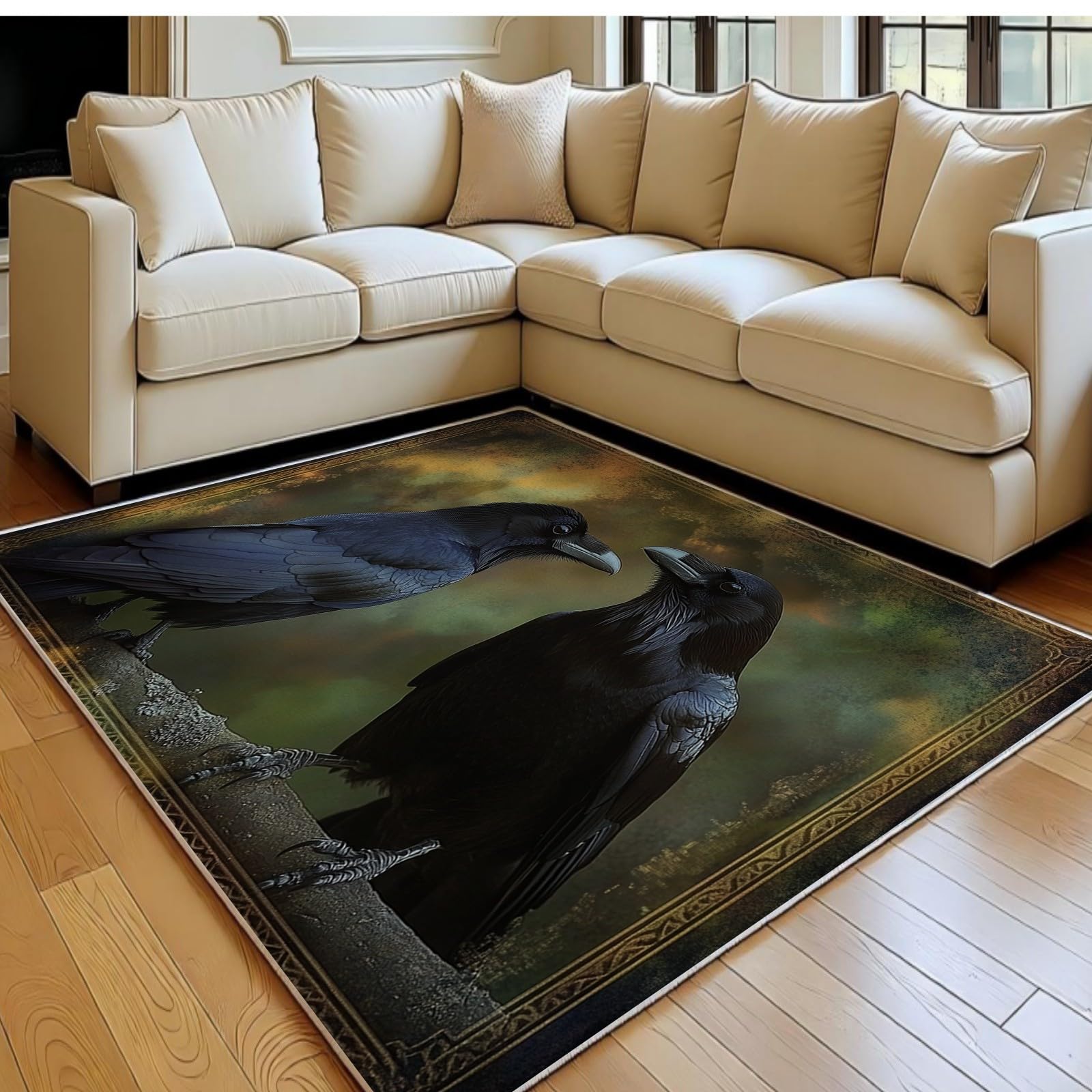 Tapis de salon corbeau 180x270 cm pour en finir avec les tapis qui glissent et se tachent