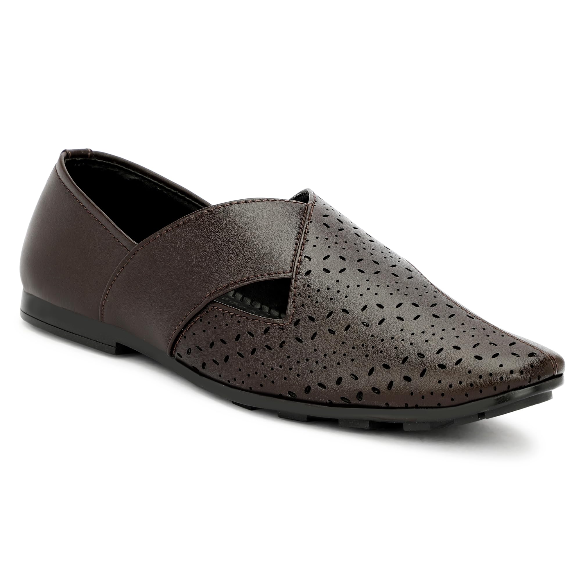 aRICS Mens Ethnic Peshawari Slip On Shoes for Wedding|Party|Occasions|Fashion|Stylish|Outdoor|Lightweight|Shoes with TPR Sole (Brown, 9) (B0CYWSX6WX) Amazon Price History, Amazon Price Tracker