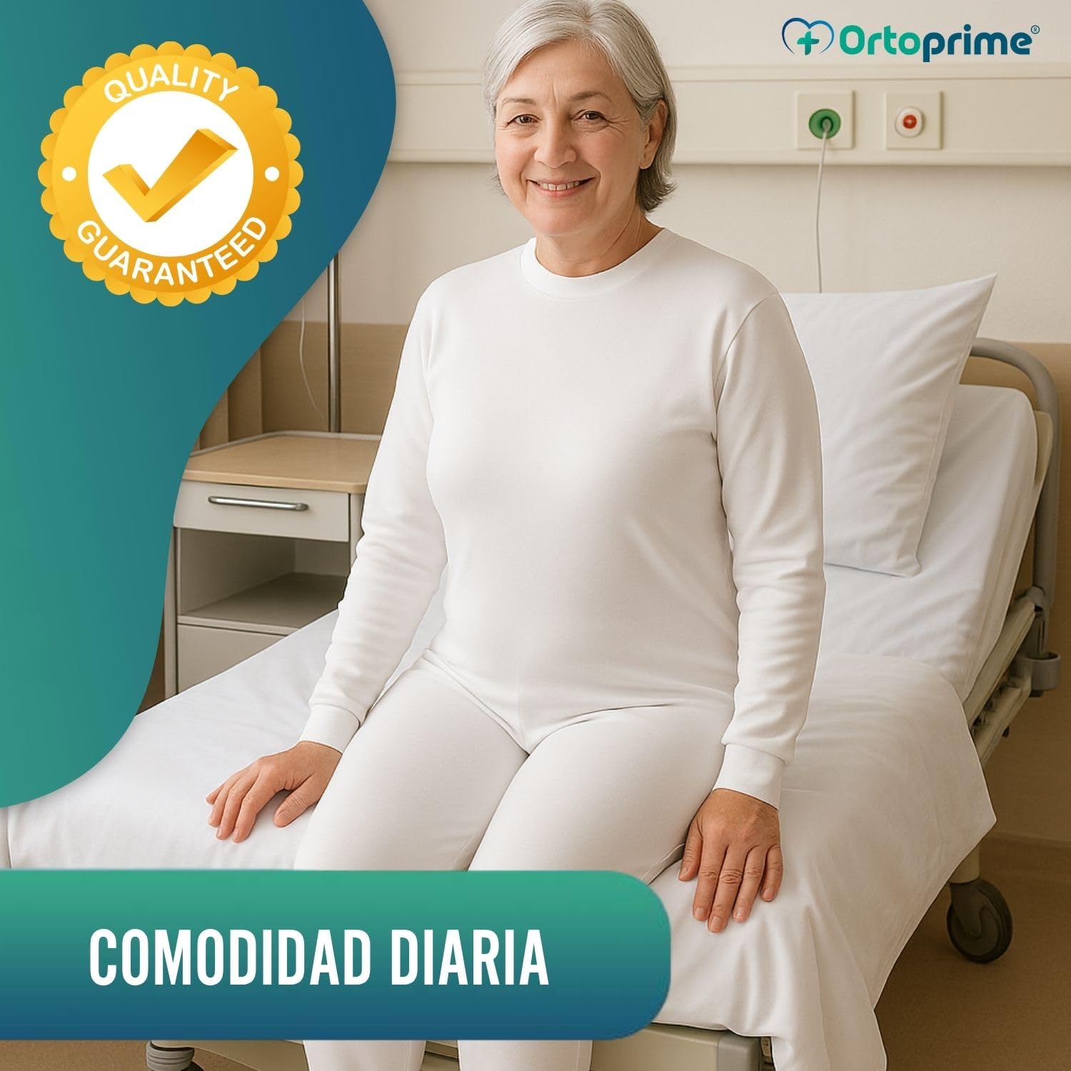 OrtoPrime Pijamas Antipañal Doble Cremallera Trasera Unisex para Geriátrico Manga Larga Cuerpo Entero Hombre Mujer Pijamas Enteros Adultos Pijama Sanitario Marca ESPAÑOLA (M)