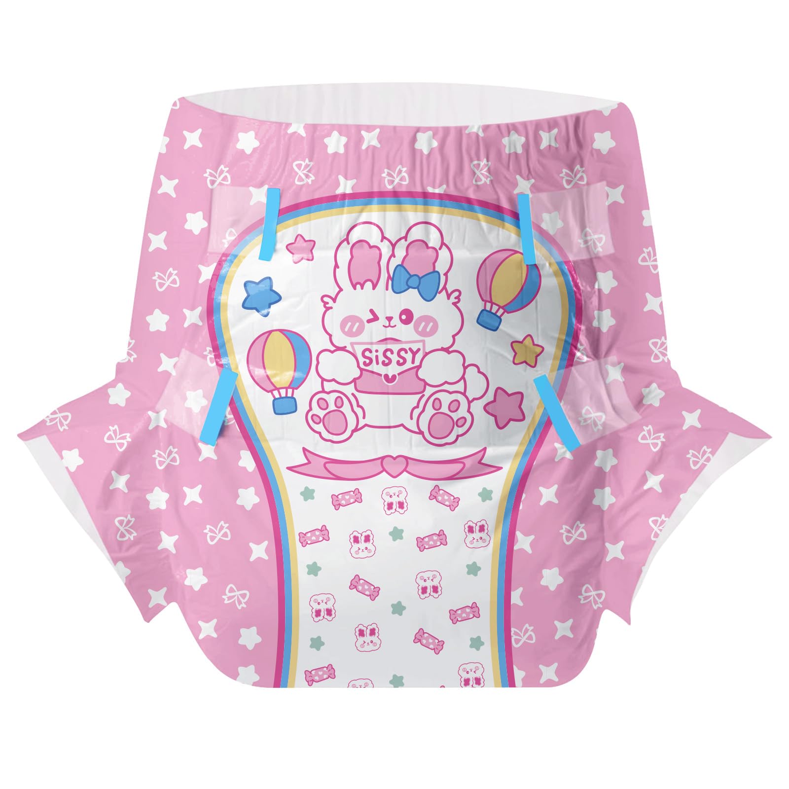 CutiePlusU Pończochy dla dorosłych - 2 sztuki, jednorazowe sliaki z klapkami dla kobiet i mężczyzn, maksymalne wchłanianie nocne - Sissy Baby (M 71-96CM)