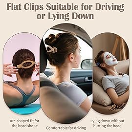 9 Pack Flat Hair Clips for Women, Matte Claw Clips for Thick & Thin Hair, Suitable for Driving (Beige,Camel,Black)