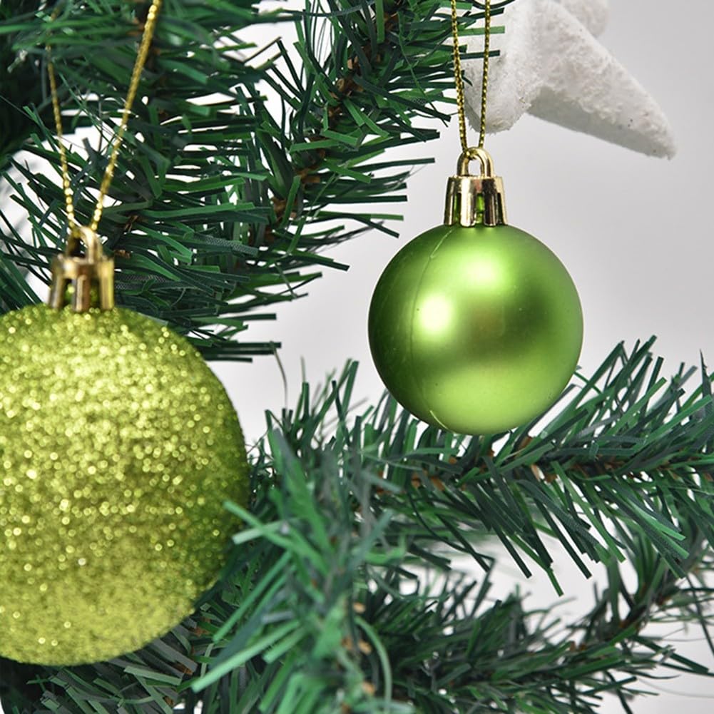 100 Stück Weihnachtskugeln, bruchsichere Kugeln, Weihnachtsbaumschmuck, Ornamente für Urlaub, Hochzeit, Party, Dekoration (grün)