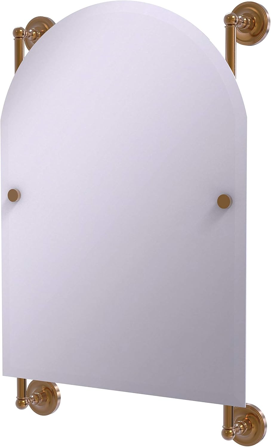Allied Brass PR-27-94-MBL Prestige Regal Collection Arched Top Frameless Rail Mounted Mirror, Mediterranean Blue