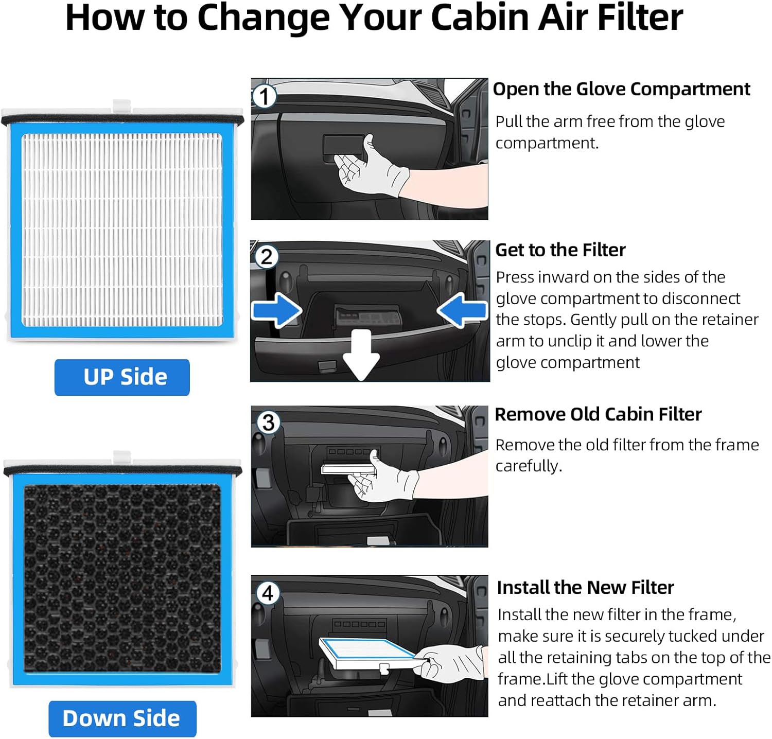 BDTS61J6X Premium Cabin Air Filter Compatible with Mazda 3/ CX-30/ CX-50 (2019-2025) BDGF61J6X Passenger Compartment Activated Carbon AC Filter