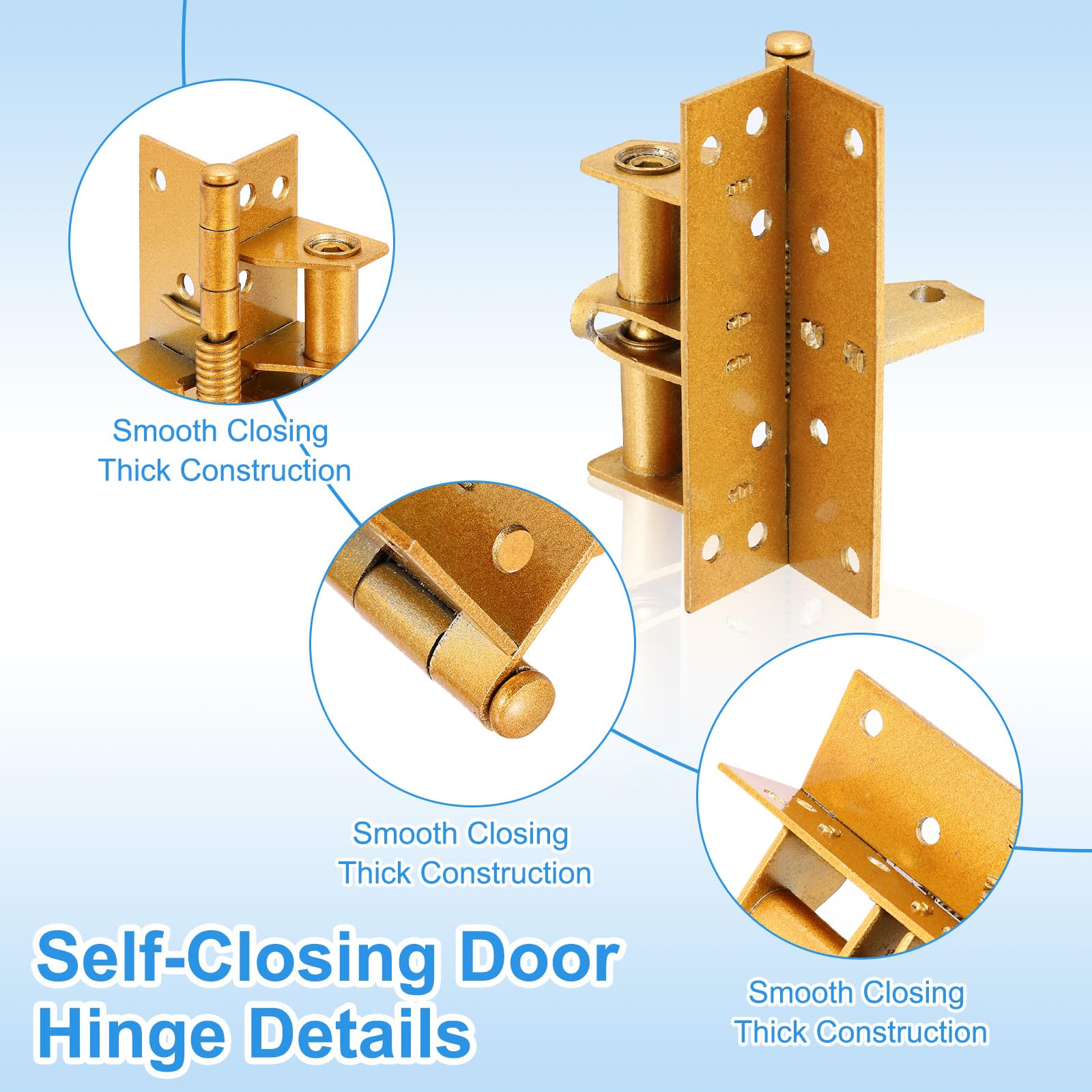 PATIKIL 3.94 Inch x 2.4 Inch Self-Closing Door Hinges - Image 3