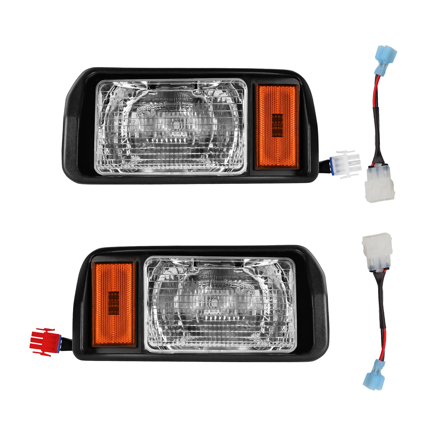 FIXHAWK Club Car DS Halogen Headlights for Club Car DS & Turf & Carryall 1993-Up Golf Cart,Passenger and Driver Side Factory Style OEM# 101988002, 101988001,Replace12V Head Lights Kit Assembly