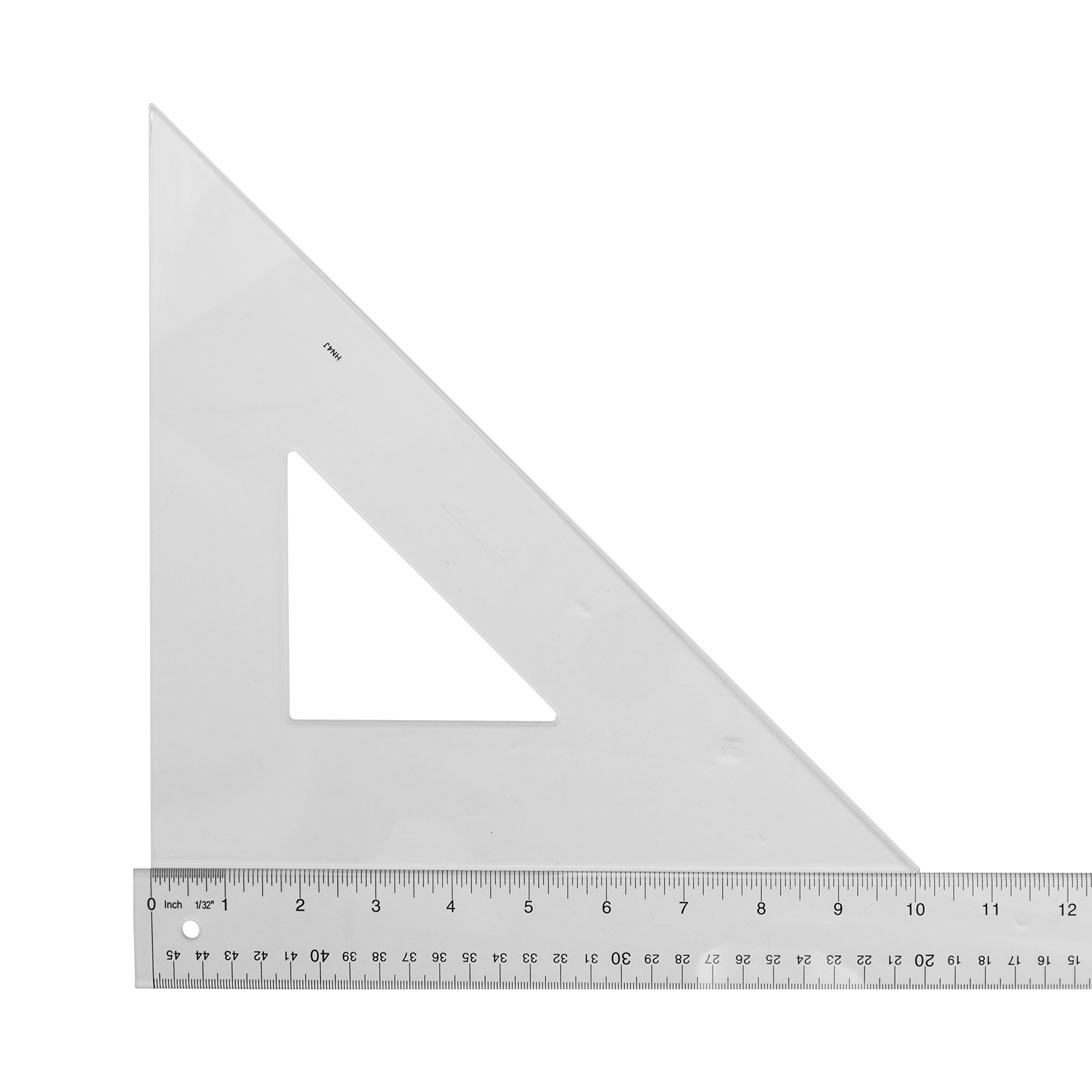 Westcott S450–25,4 cm c-thru 45/90 Grad Dreieck Lineal, Polystyrol, 25,4 cm Größe, transparent