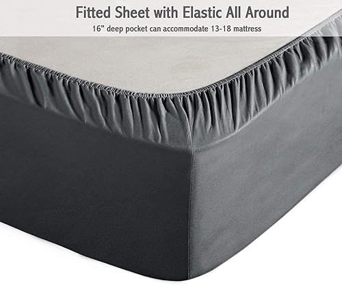 Miniatura 4 de MARQUESS Juego de sábanas de franela de microfibra, ultra suave y cómoda, 4 piezas, colección de ropa de cama cálida y de lujo, resistente a la