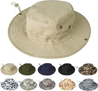 ZOORON UPF 50+ Boonie Sun Hat for Men Women - Foldable Fishing Bucket Hat with Neck Flap for Hiking Beach Safari