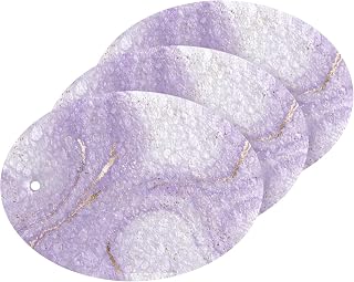 MAOBLYR Quick Absorption Household Cleaning Sponge,Double-Sided Reusable3.54x2.56In,Kitchen Tableware Multi-Purpose Cleaning 3 Sets-Purple Marble Ripple
