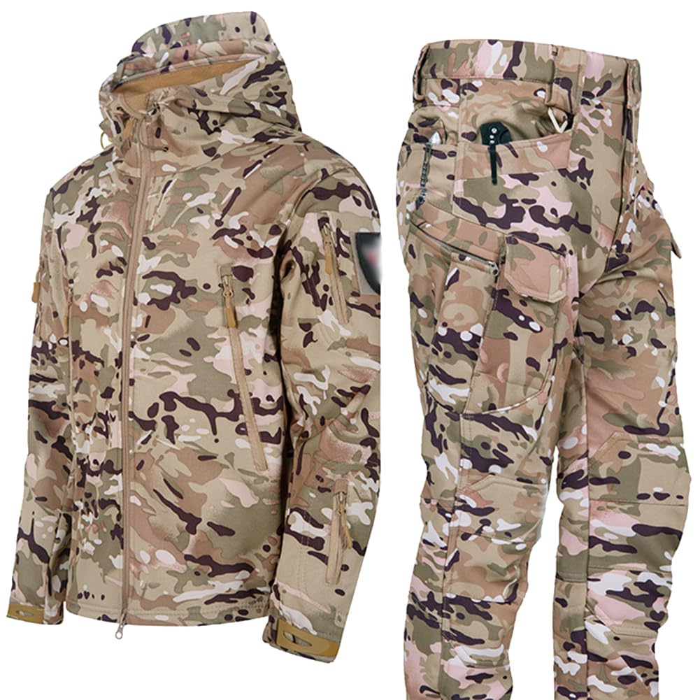 Chaqueta y pantalón militar de camuflaje para hombre, ropa táctica de acampada 3
