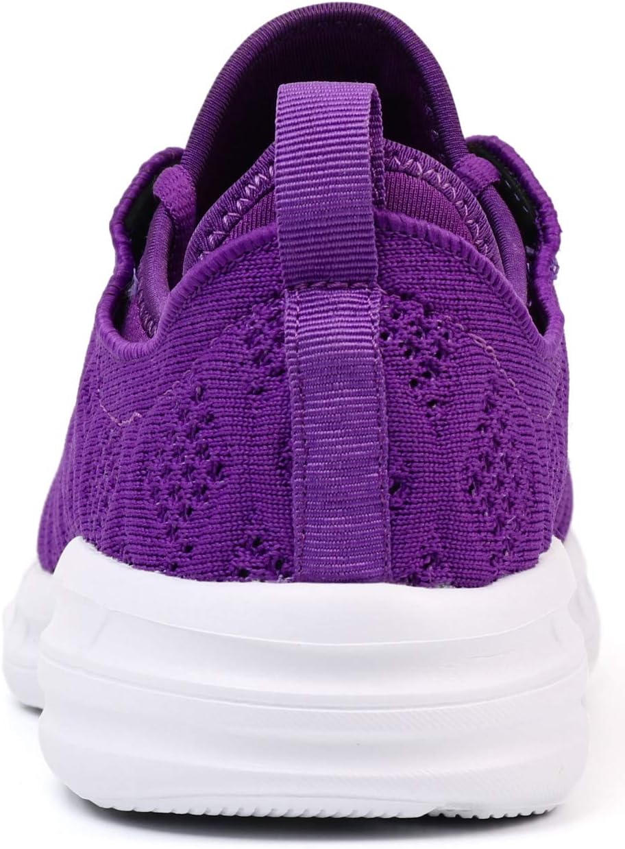 Joomra Women Gym Sneakers Casual Ladies Lightweight Fashion Youth Girls Teen Walking Running Sport Workout Athletic Tennis Shoes Purple Size 6.5