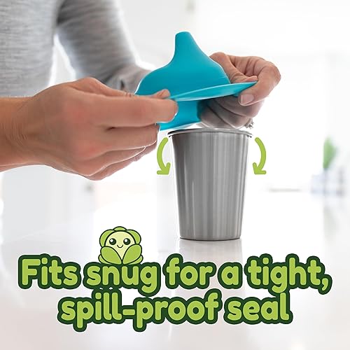 Miniatura 4 de Tapas de silicona para tazas  A prueba de derrames, se adapta a cualquier taza, sin BPA, duraderas y suaves para bebés y niños pequeños, rápido de