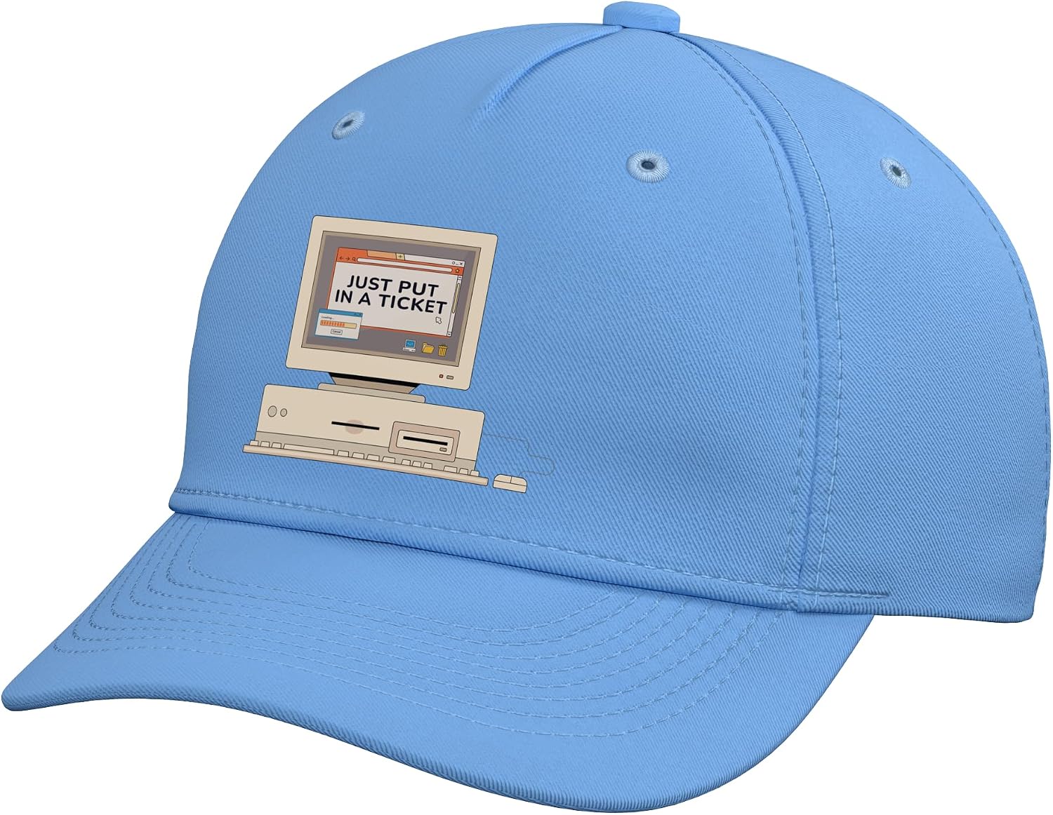 Just Put in A Ticket I Computer Nerd Funny Admin It Support Adjustable Baseball Hat