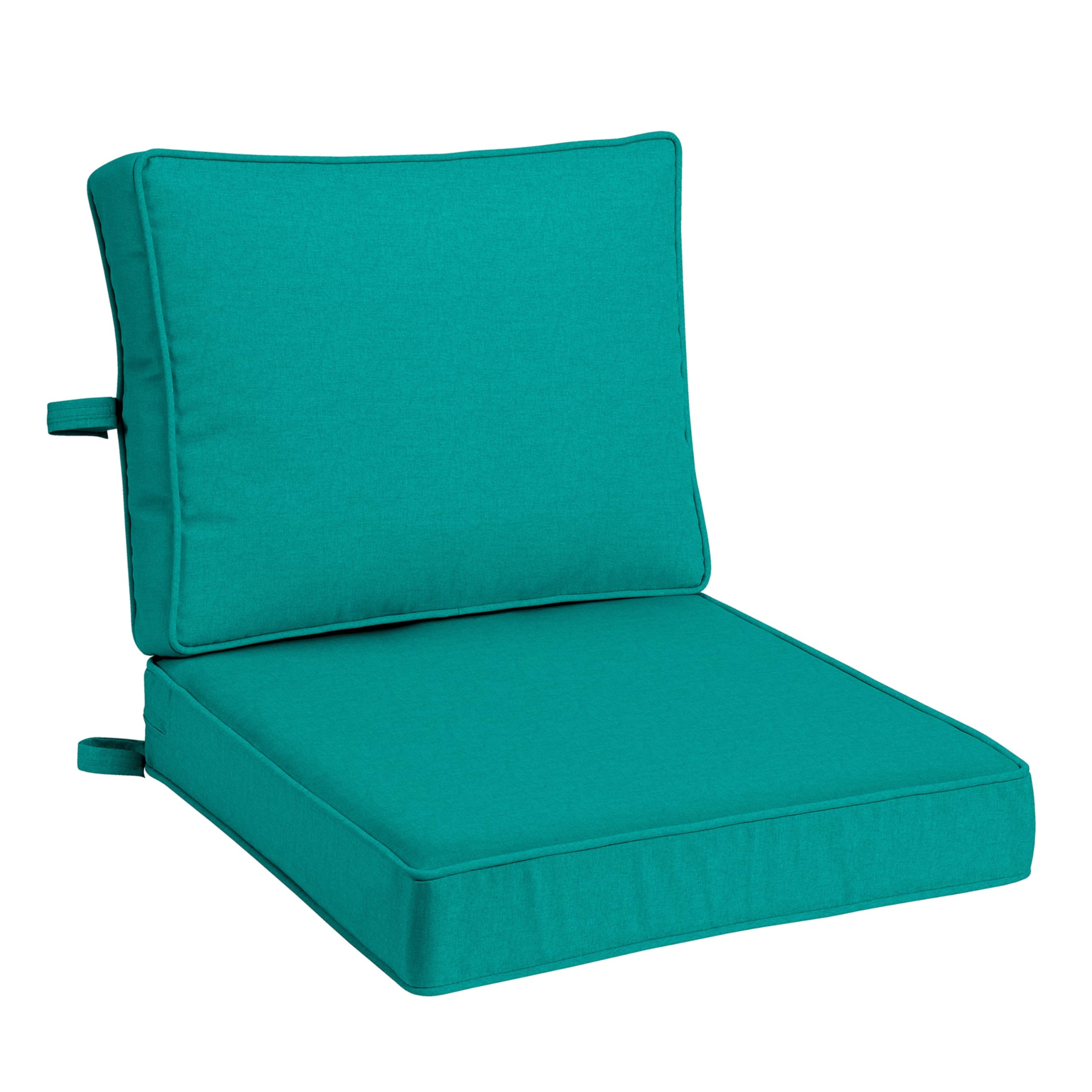 Arden Foam Outdoor Double Welted Deep Seat Cushion Set, 24 x 24, Made with ProFoam, Rain-Proof, Fade Resistant, Heathered Teal Woven Solid-image-34
