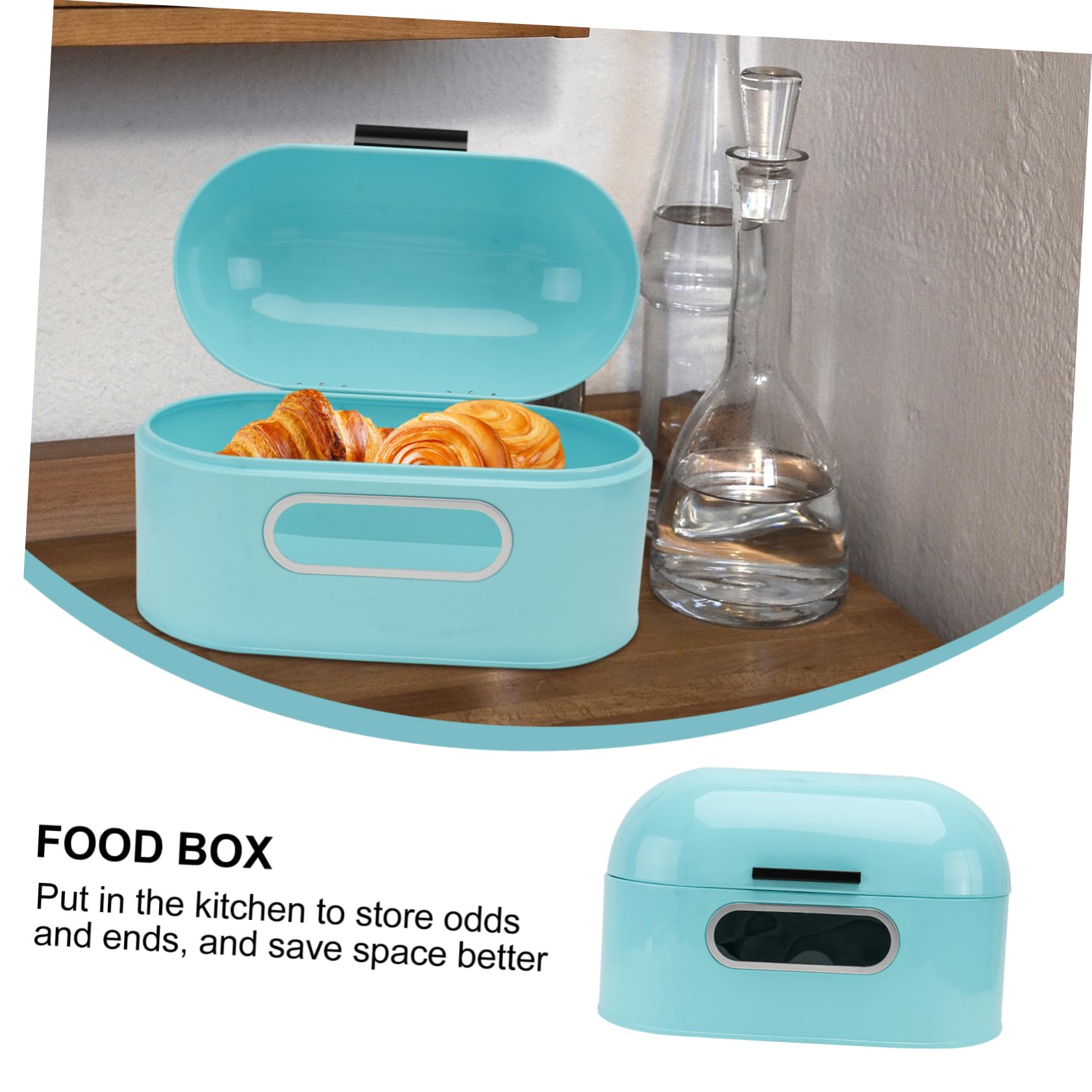 Caja De Pan De Metal Porta Pan Hogar Para Cocina Contenedor De Comida Color Material Resistente Para Almacenar