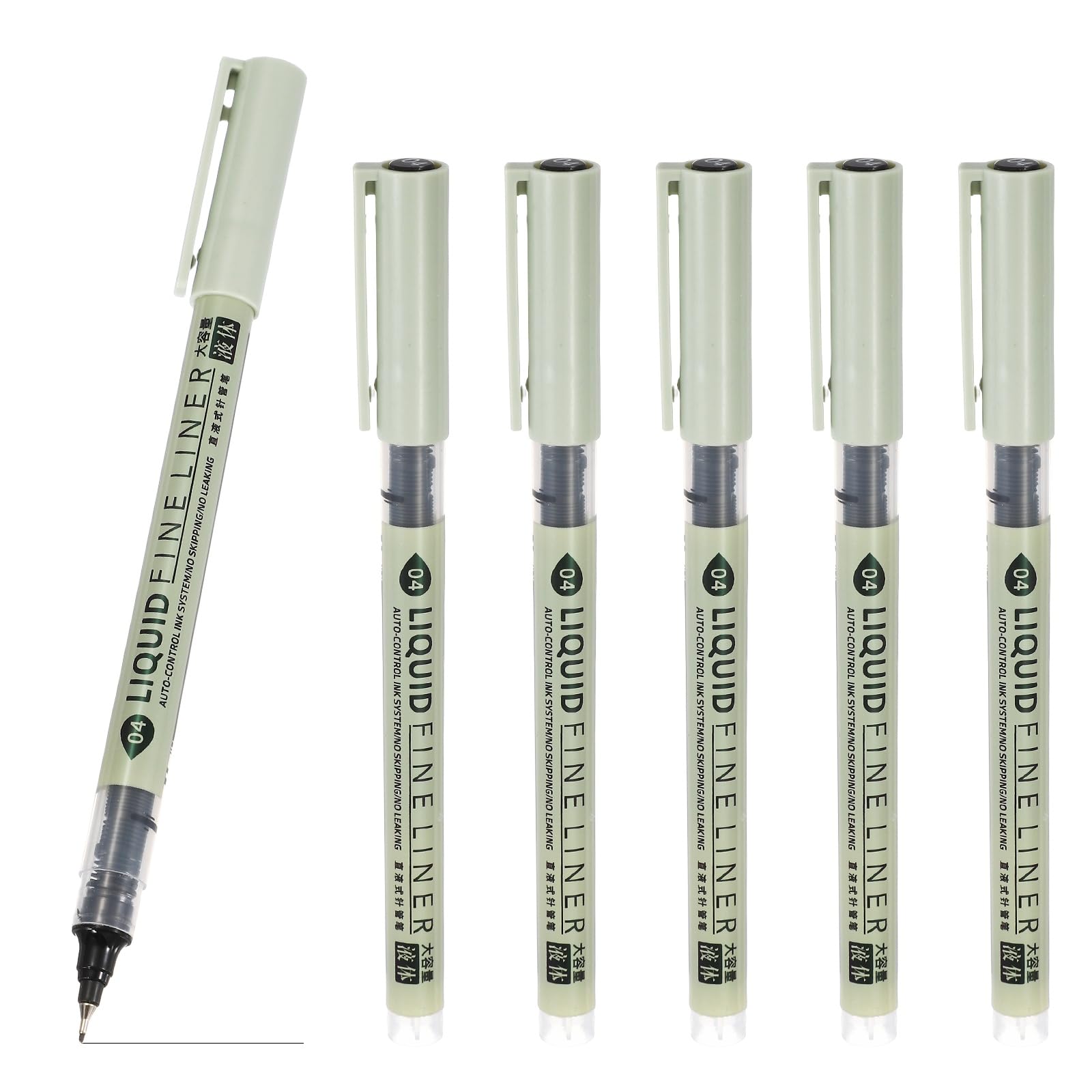 PATIKIL Fineliner Pens, 6 Pcs Black 04 0.4mm Fineliner Marker