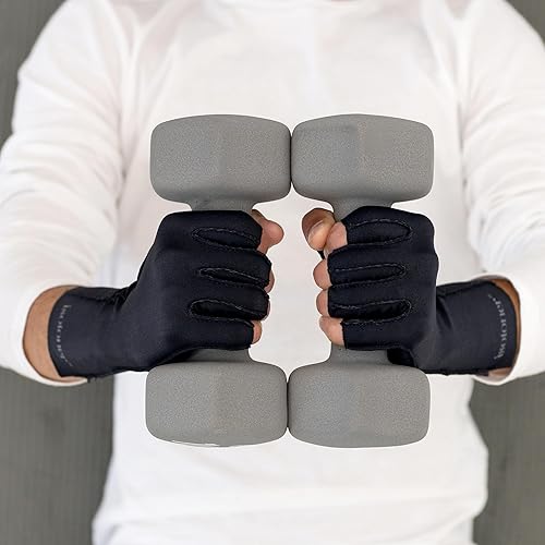 Miniatura 13 de Guantes terapéuticos de compresión isotoner, con dedos completos, unisex Camello