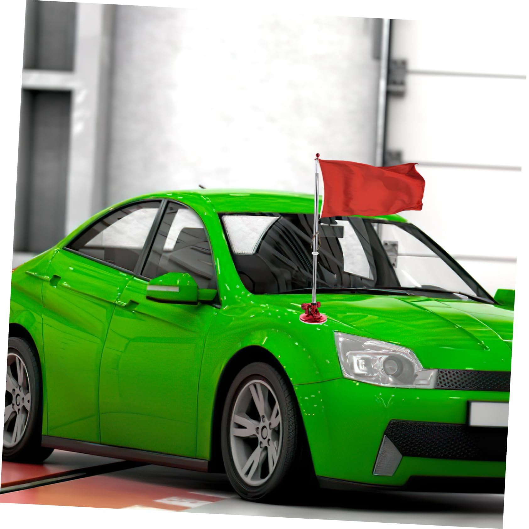 BESPORTBLE 4pezzi Portabandiera Da Auto Con Ventosa Supporto Stabile Per Bandiere Per Esterni e Resistente Al Vento e Alle Intemperie Facile Da Installare Con Ventosa Rossa