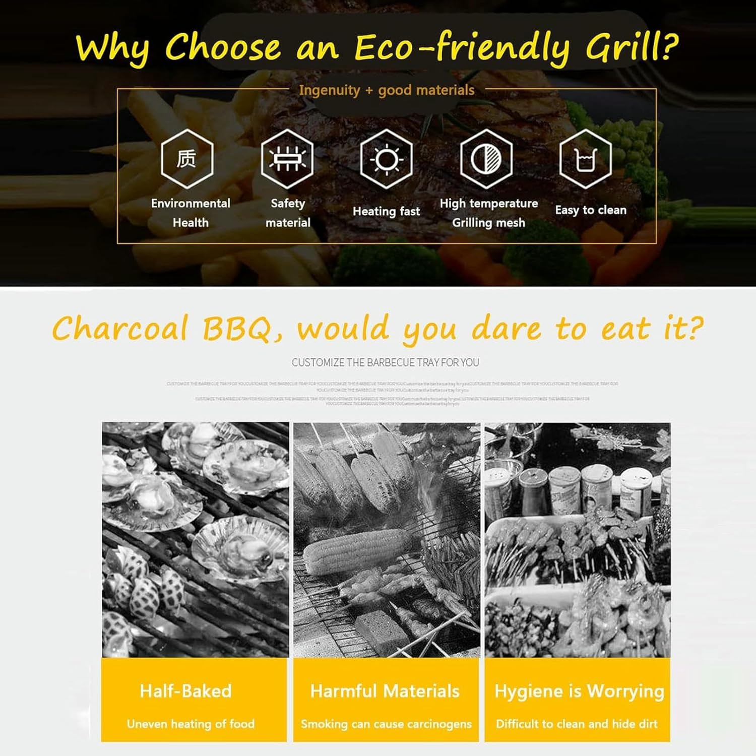 Electric Smokeless BBQ Barbecue Grill, Indoor Cooking Grill,With Water Filled Drip Tray & Temperature Control,for Home (D282)