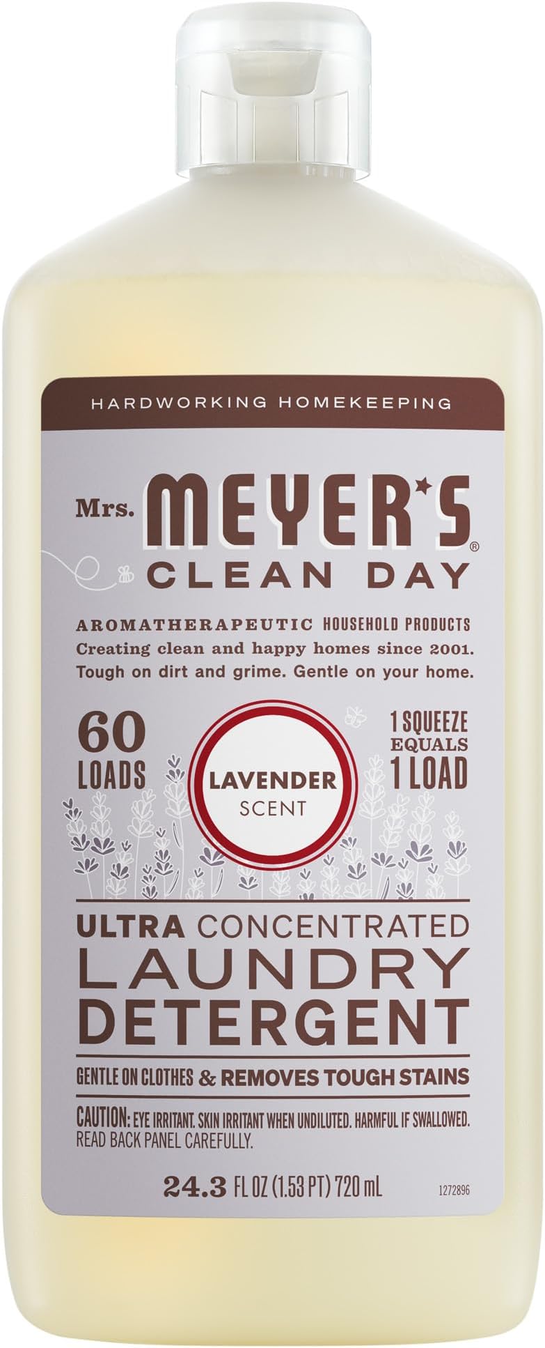 MRS. MEYER'S CLEAN DAY Ultra Concentrated Laundry Detergent, Lavender Scent, 24.3 fl oz