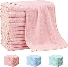 6 Pack Pink Baby Burp Cloths for Boys and Girls Coral Fleece 20 x 10 Inch Super Soft Burp Cloths with Organza Bag for Newborn Sensitive Skin Essential