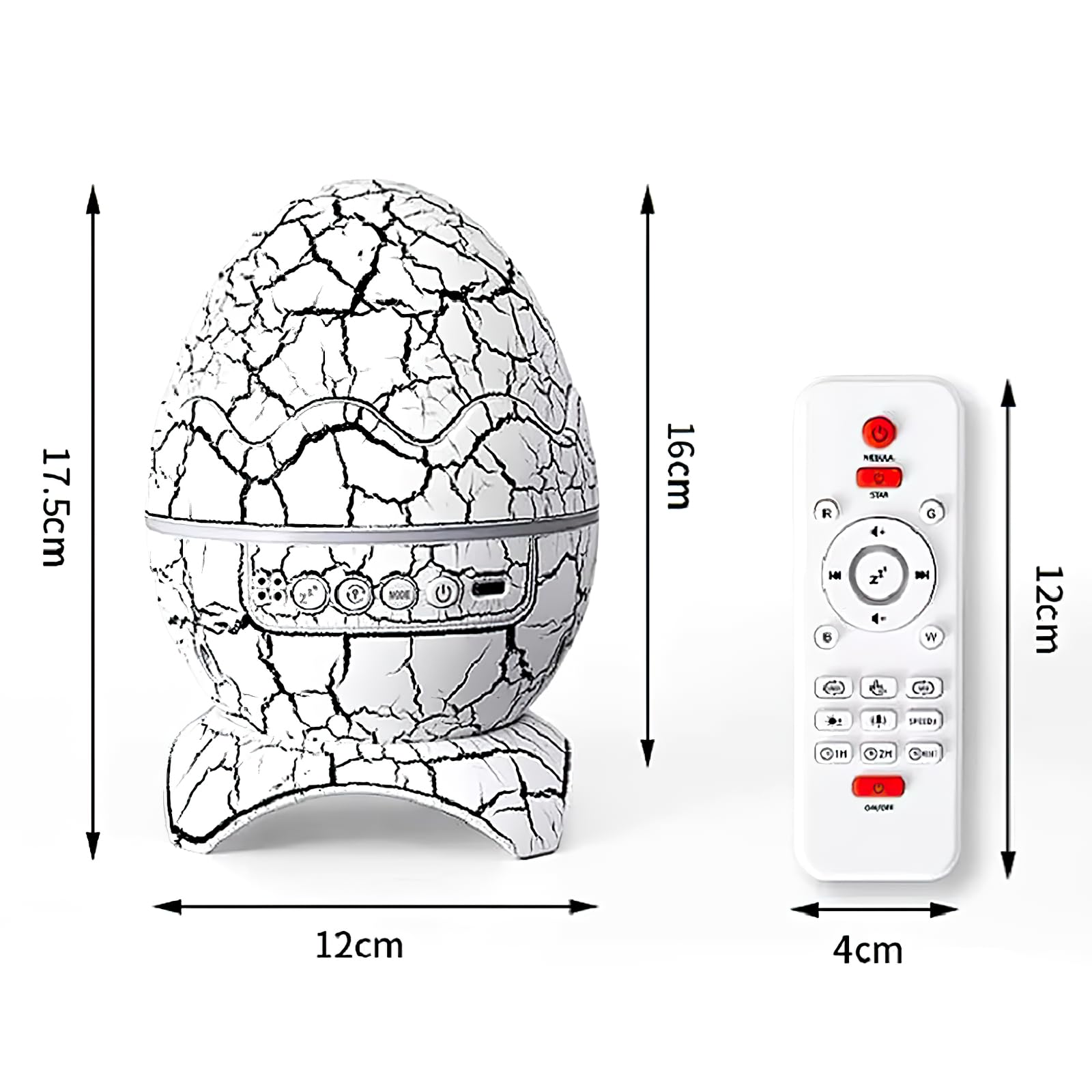 Dinosaurier-Projektor, Dinosaurier-Egg, 4-in-1-Projektor, Aurora Boreal, Bluetooth – Lautsprecher, Starlight-Projektor, Geschenk für Kinder mit Geräuschen, Weiß (blau)