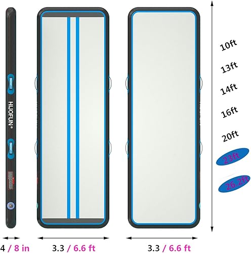 Miniatura 4 de Alfombrilla hinchable de aire para gimnasia de 3, 4, 5 y 6 metros, con grosor de 10 a 20 cm, viene con bomba de aire eléctrica. Ideal para el hogar,